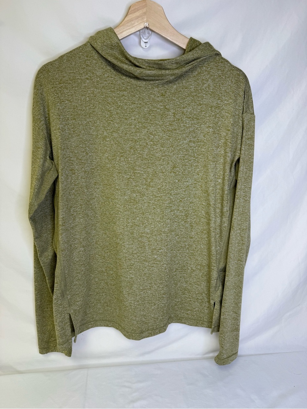 Athleta Olive Green Long Sleeve Hooded Tee